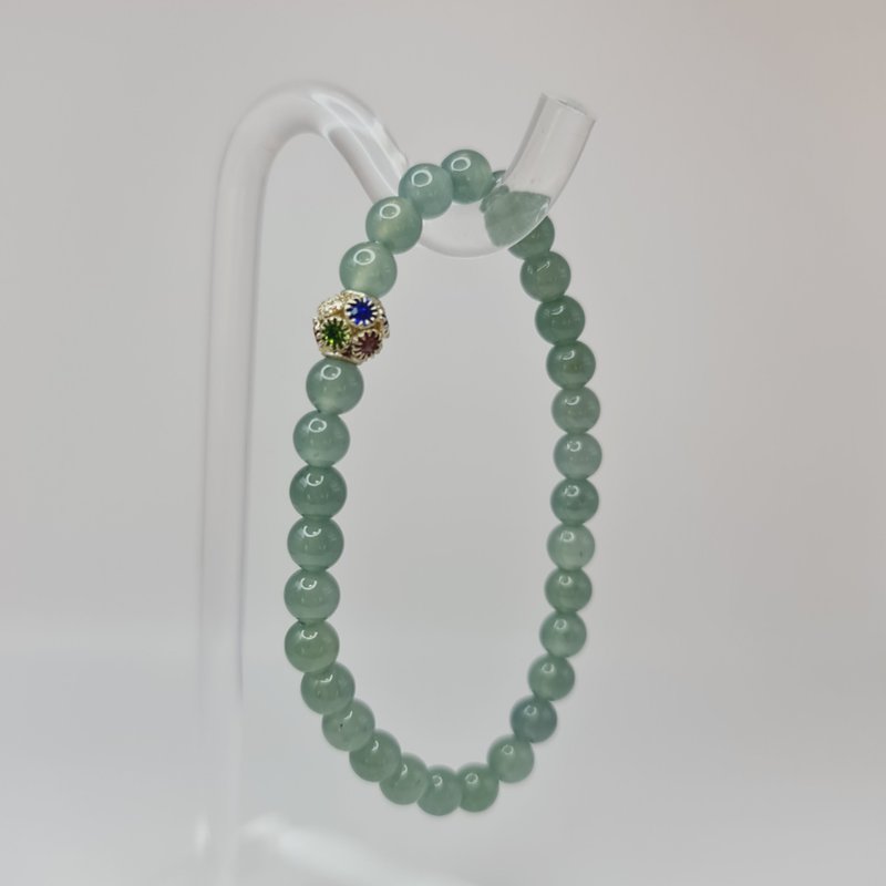 Ice glue light-emitting dangerous material blue sailor string hand bead string | natural A-grade jadeite - Bracelets - Jade 