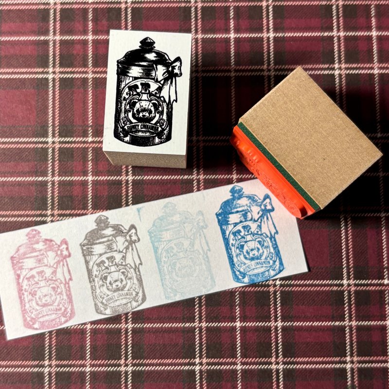 スタンプ-紅茶缶C- - 印章/印台 - 木頭 咖啡色