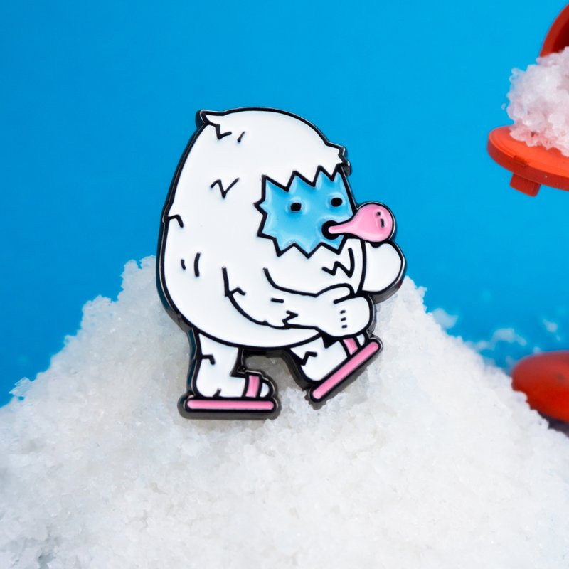 Chill Yeti Enamel Pin - Brooches - Other Metals Blue