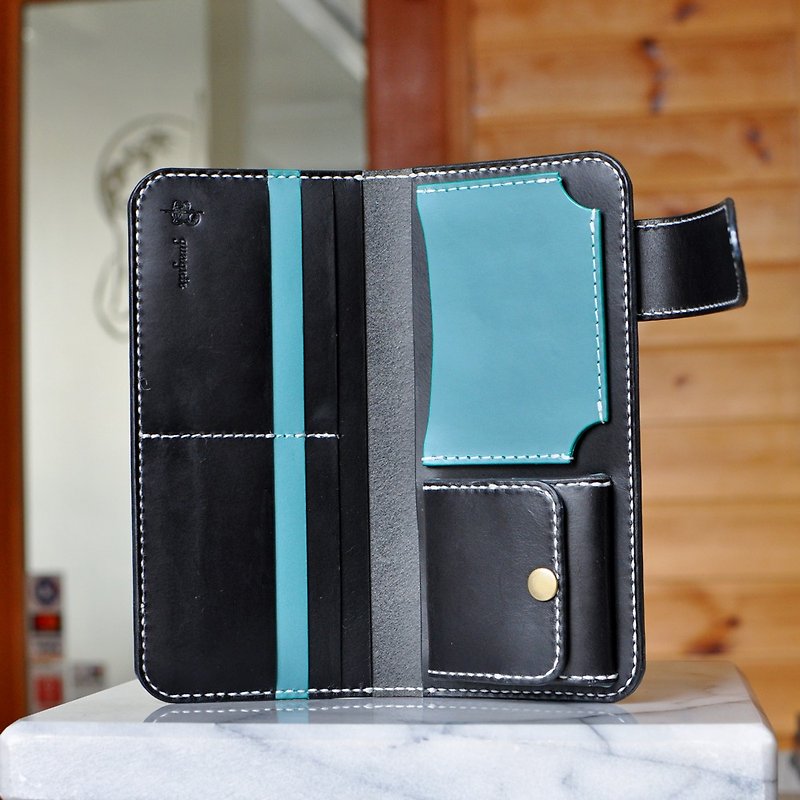 Long wallet with an emphasis on card storage No.5 Buttero - Wallets - Genuine Leather Black