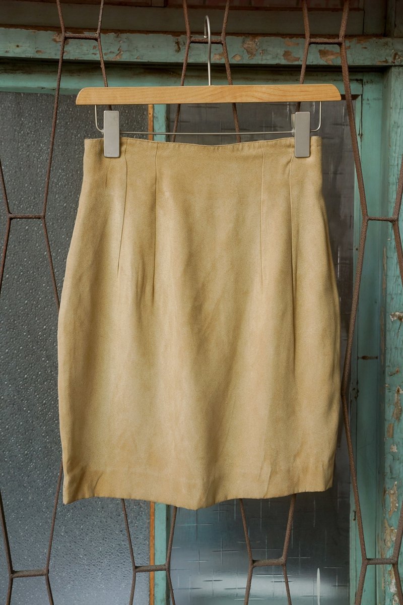 純情百貨行 古著 vintage 古著半身裙 牛仔包臀半身裙 SL.0073 - 裙子/長裙 - 聚酯纖維 黃色