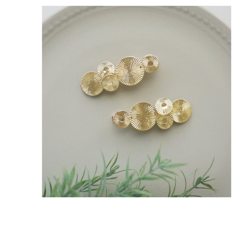 金色幾何圓形髮夾 | 鴨嘴夾 | hair clip - 髮夾/髮圈 - 其他材質 金色