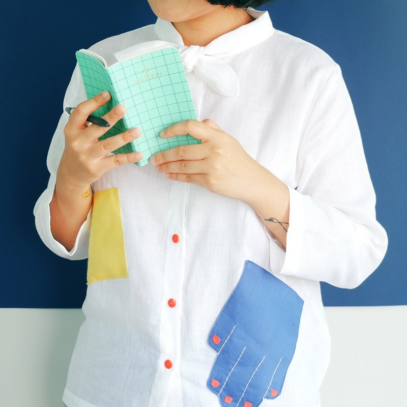 Handy Pocket Shirt - 女上衣/長袖上衣 - 棉．麻 白色