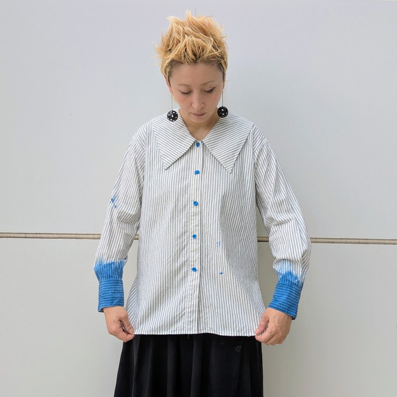 【drip】painted shirts - 女襯衫 - 棉．麻 