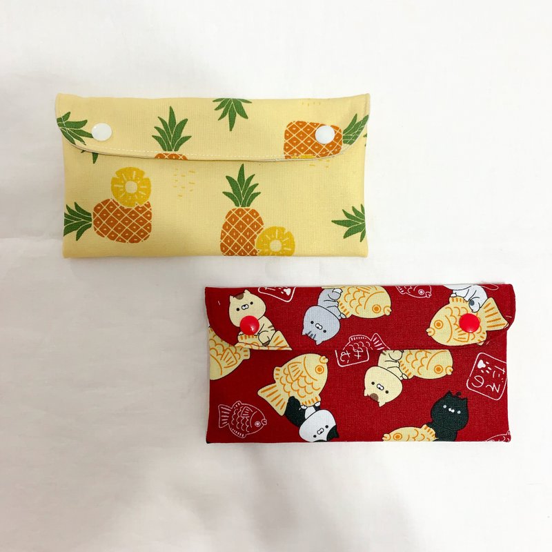 Cloth red envelope bag passbook storage bag pineapple cat carved fish roasted New Year's small things - Chinese New Year - Cotton & Hemp Multicolor