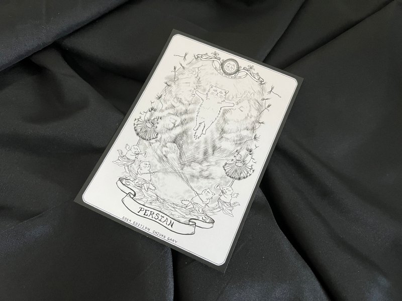 世界最惡貓之五人眾 - 光之波斯貓 - 插畫/繪畫/寫字 - 紙 灰色