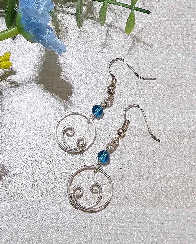 【葉綠舒手作】微光圈影 /金屬線編織/節日/禮物/飾品/耳環 - 耳環/耳夾/耳骨夾 - 銅/黃銅 多色