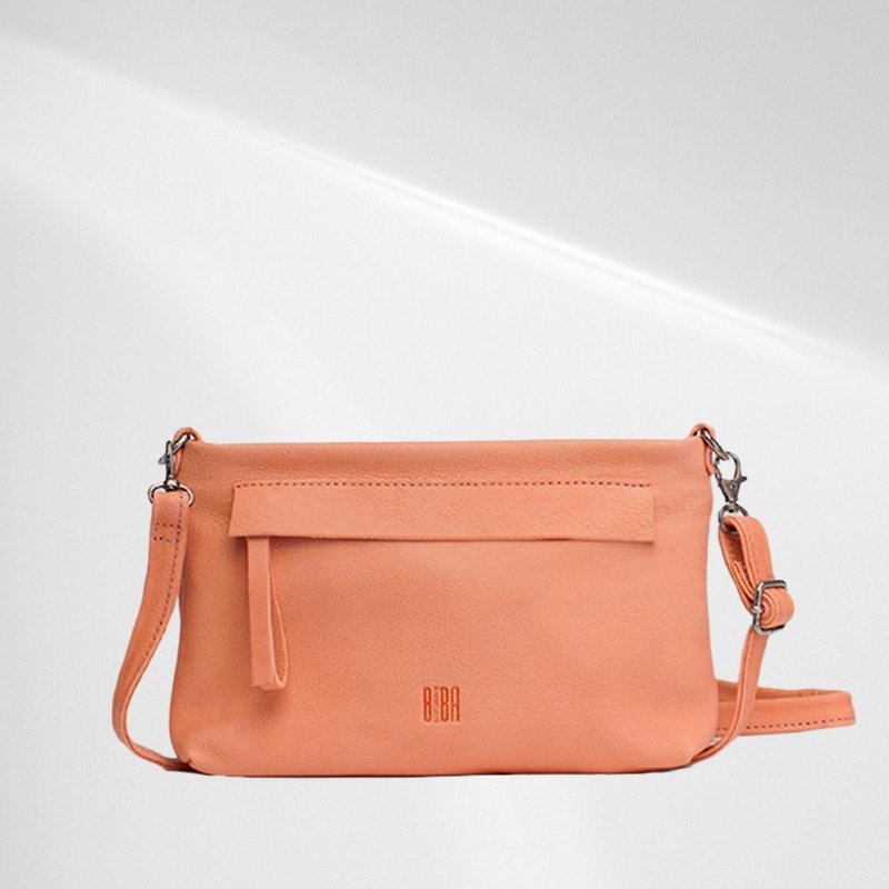 [Spain BIBA] Carolina sheepskin hand/shoulder/oblique 3-use bag peach orange - Handbags & Totes - Genuine Leather Orange