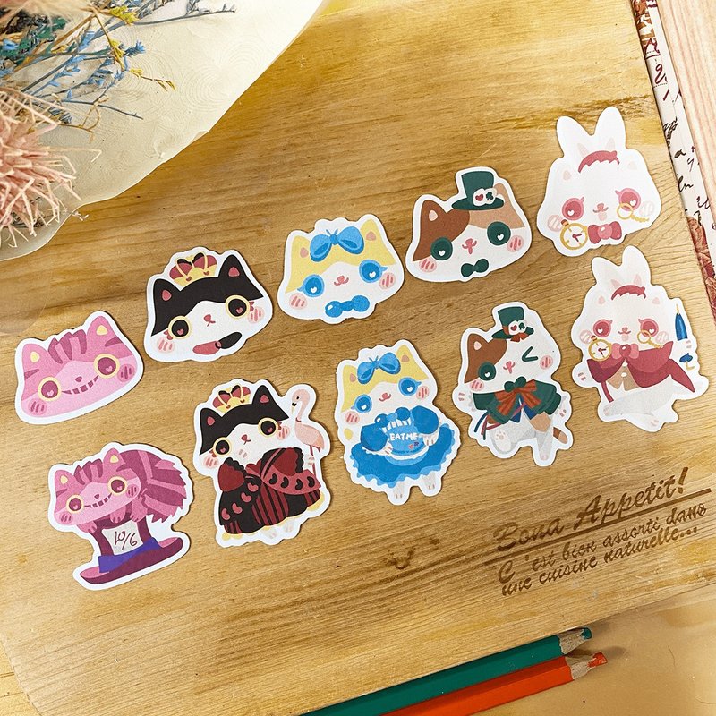 【Fairytale sticker pack】 Alice Cat Sticker Pack / Yuu - Stickers - Paper 