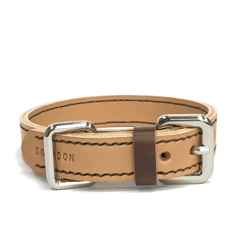 Pet Collar │Puppy Love│Name and Phone numbers carved at the end of the collar - Collars & Leashes - Genuine Leather Brown