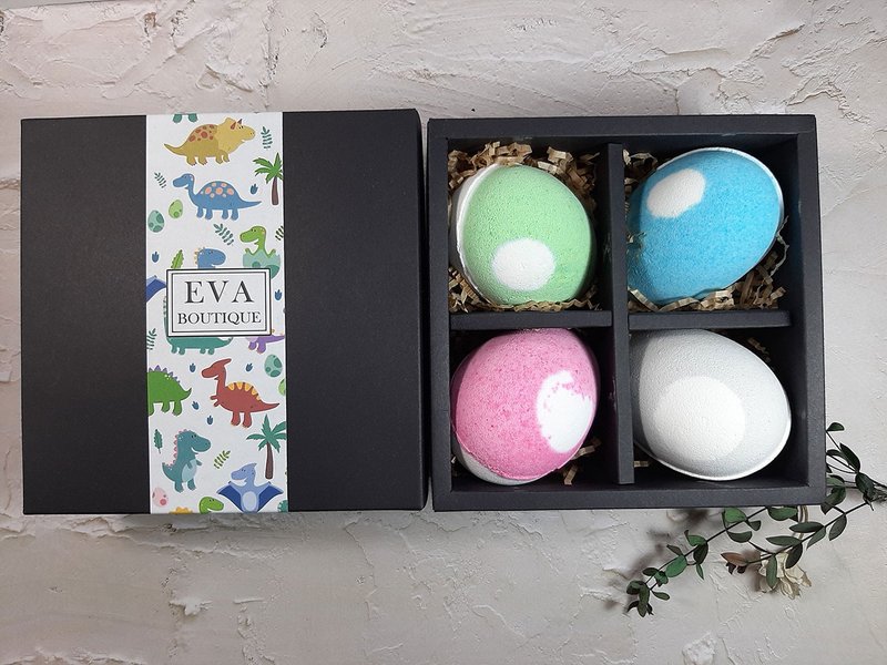 EVA original twin dinosaur egg bath ball gift box - ครีมอาบน้ำ - น้ำมันหอม 