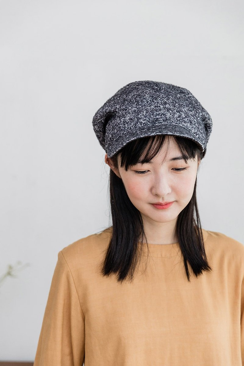 Winter double-sided newsboy hat-pastry chef - หมวก - ขนแกะ สีเทา