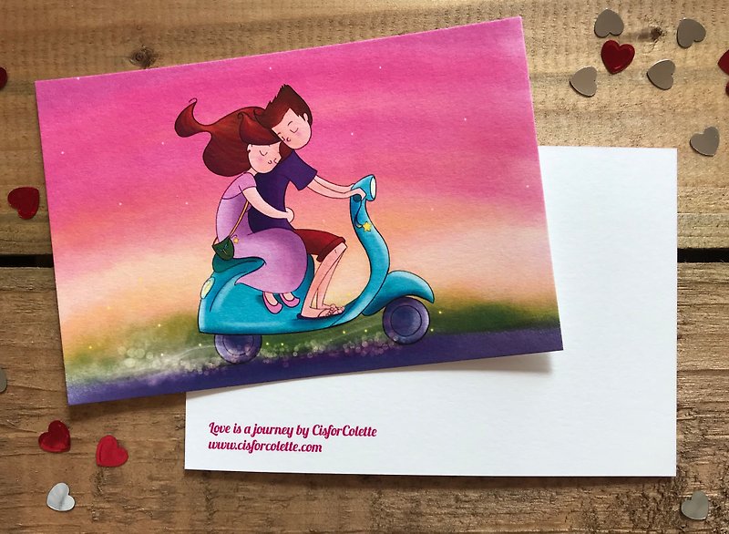 Love is a Journey postcard - การ์ด/โปสการ์ด - กระดาษ สึชมพู