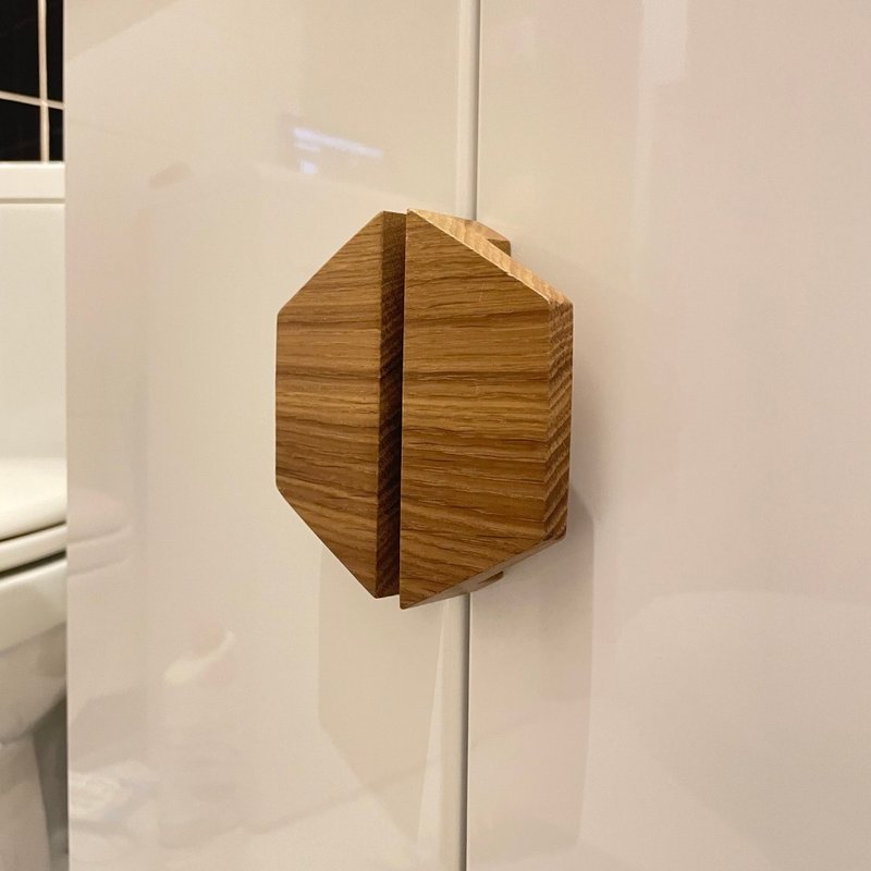 Hexagon-shaped handle, Set of 2 door pulls - เฟอร์นิเจอร์อื่น ๆ - ไม้ 