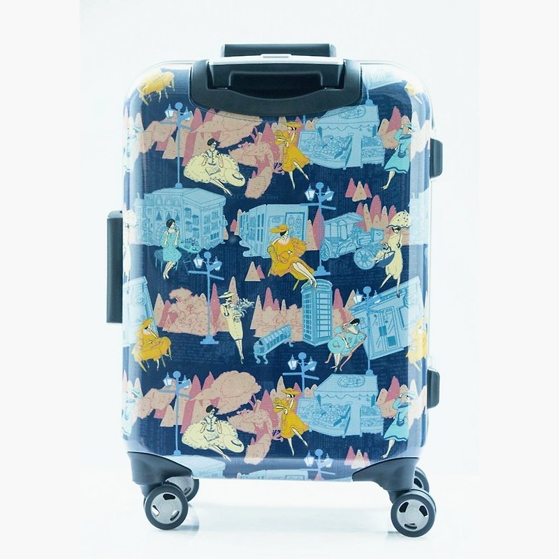 時尚生活藍色系-手工印紋時尚鋁框20吋行李箱/旅行箱 - 行李箱 / 旅行喼 - 鋁合金 