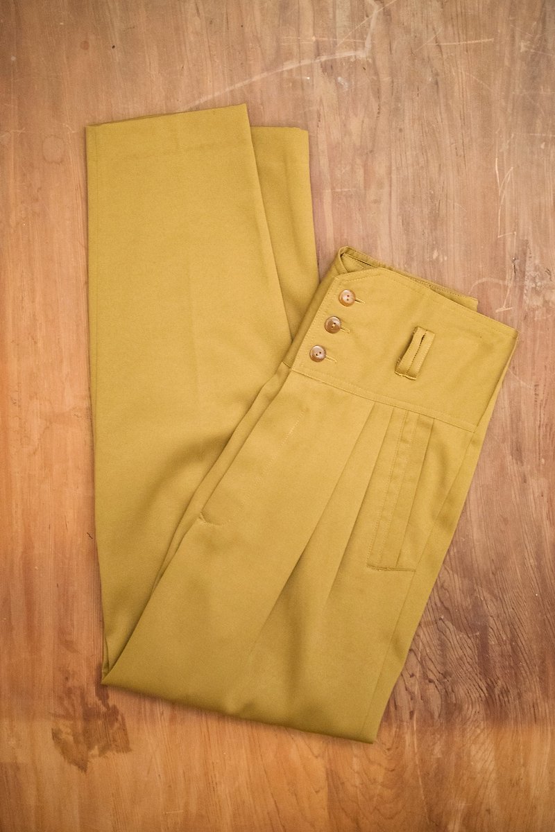 Banana Flyin vintage vintage spring and summer thin section high waist trousers - กางเกงขายาว - ผ้าฝ้าย/ผ้าลินิน 