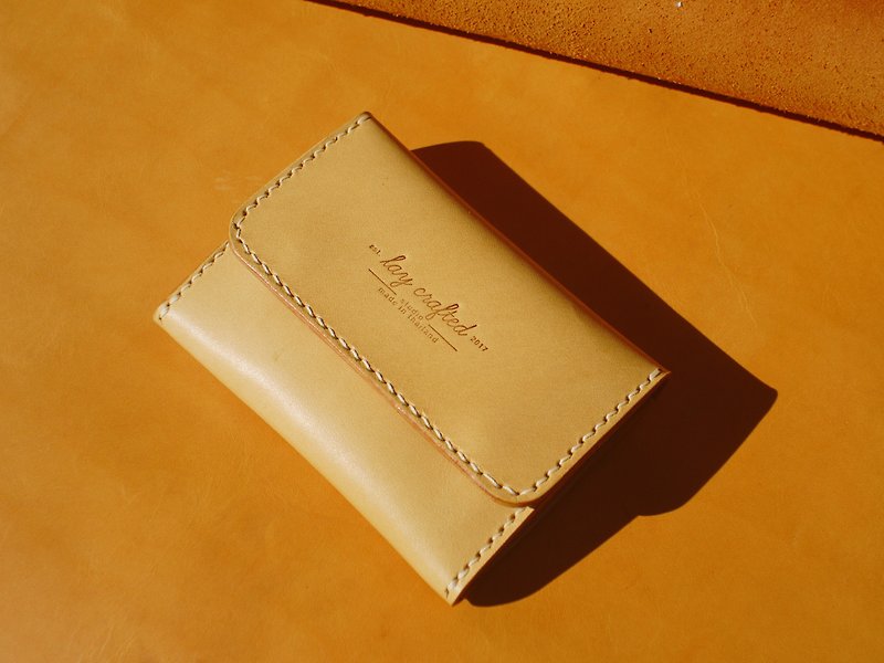 Veg. Tanned Small Wallet ( Light tan color) - 長短皮夾/錢包 - 真皮 卡其色
