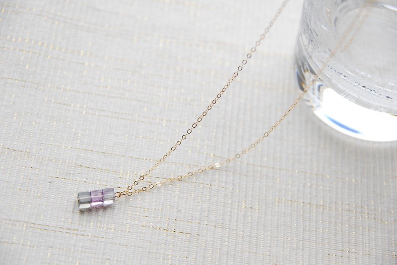 Cube type flow light necklace no.514 kgf - Necklaces - Stone Purple