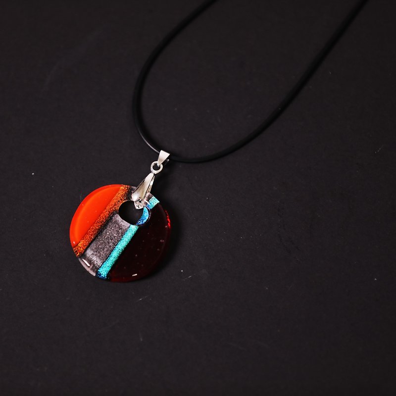 recycled glass galaxy necklace-Mars-fair trade - Necklaces - Glass Multicolor