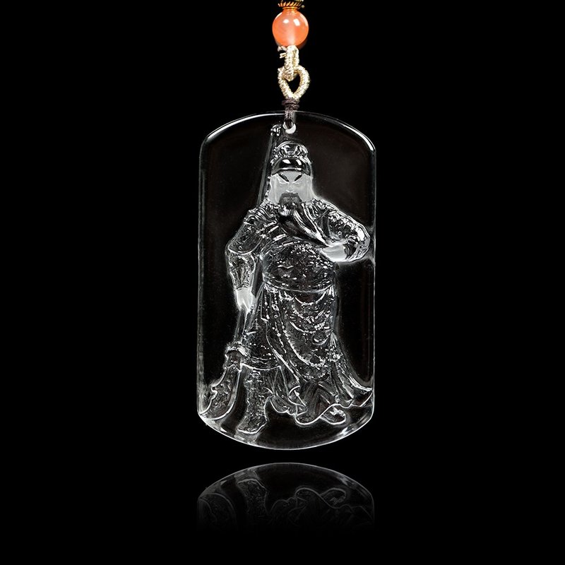 【正佳珠寶】白水晶 頂級超淨透 關公 關聖帝君 36.7g 白水晶吊墜 - 項鍊 - 半寶石 多色