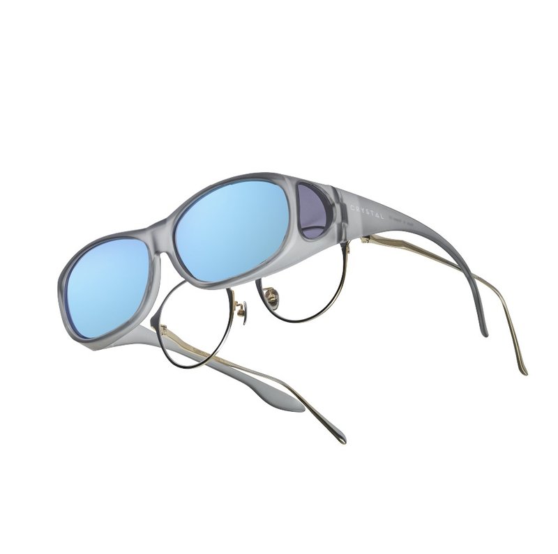 Jacket-style matte gray | CRYSTAL brightening sunglasses | 15F01 - Sunglasses - Glass Gray