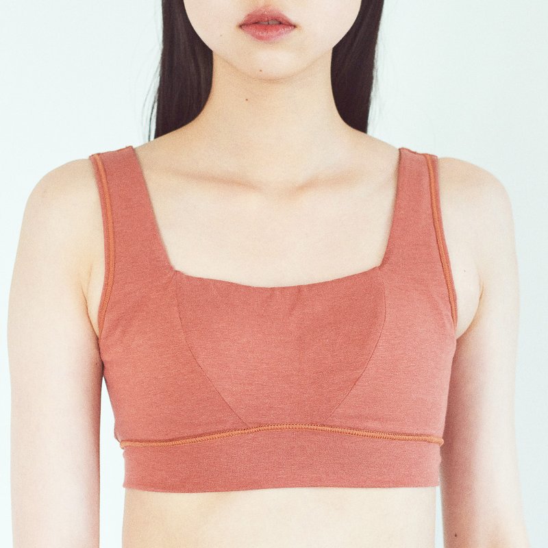 【Made in Japan】肌にやさしいノンワイヤーブラ　本体オーガニックコットン×パッド裏シルク100 - 女內衣褲 - 其他材質 