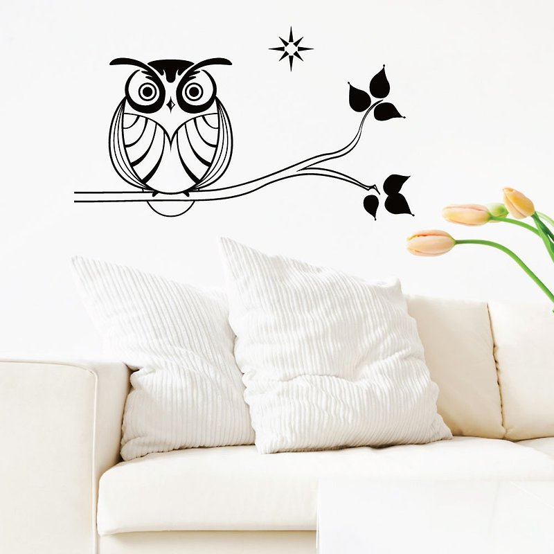 "Smart Design" creative non-marking wall sticker◆The owl on the treetop is available in 8 colors - ตกแต่งผนัง - กระดาษ 