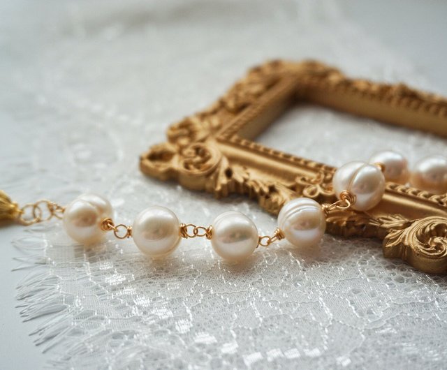 Downton Abbey Freshwater Pearls Orchid Vintage Handmade Bracelet tasaki  style