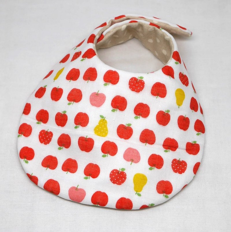 Japanese Handmade 8-layer-gauze Baby Bib - 圍兜/口水巾 - 棉．麻 紅色