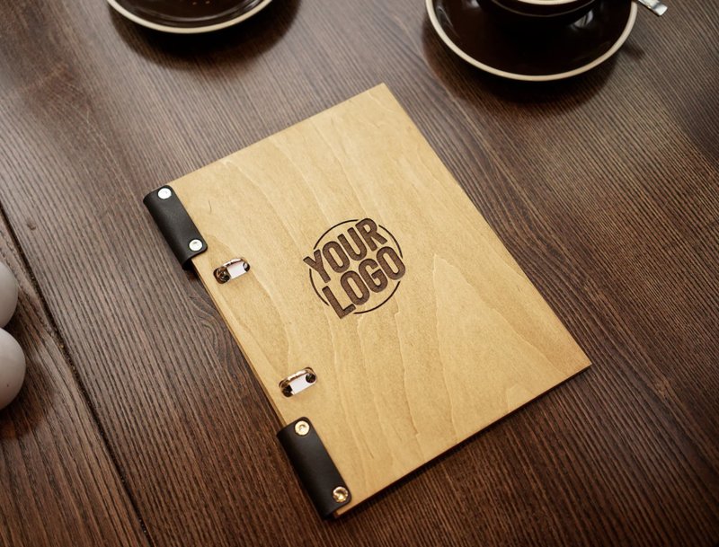 Engraved Wooden Menu Folder with Customizable Options, Personalized Wooden Menu - 其他 - 木頭 多色