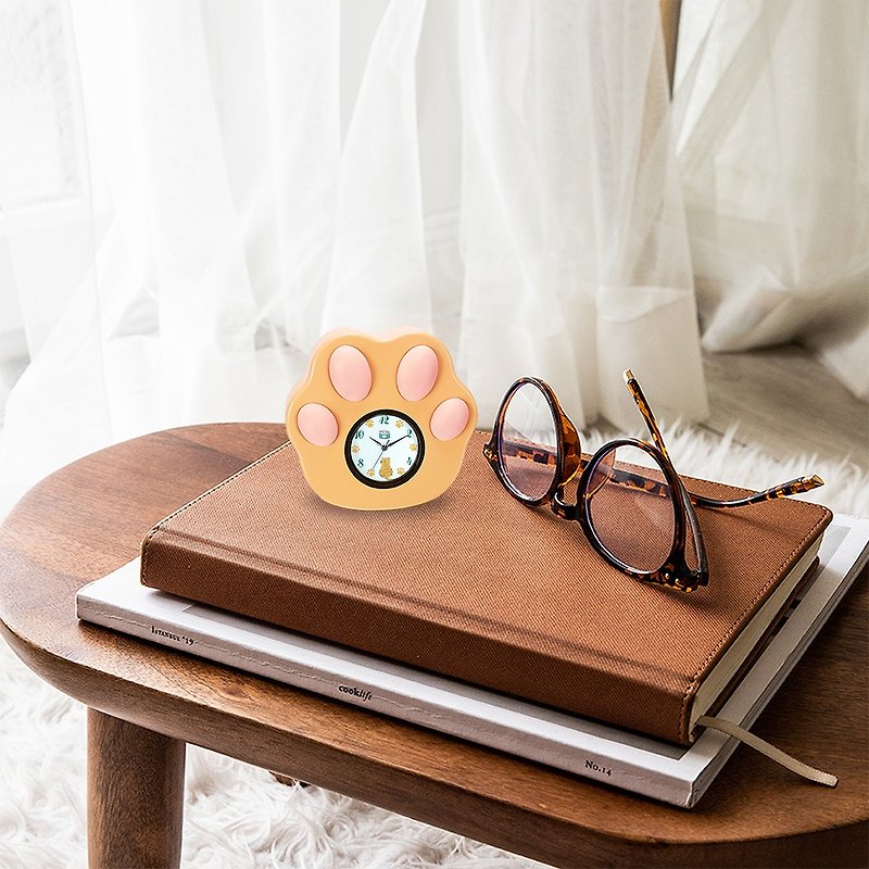 【Mini Small Desk Clock】Cat's Palm - Fat Orange - นาฬิกา - เรซิน 