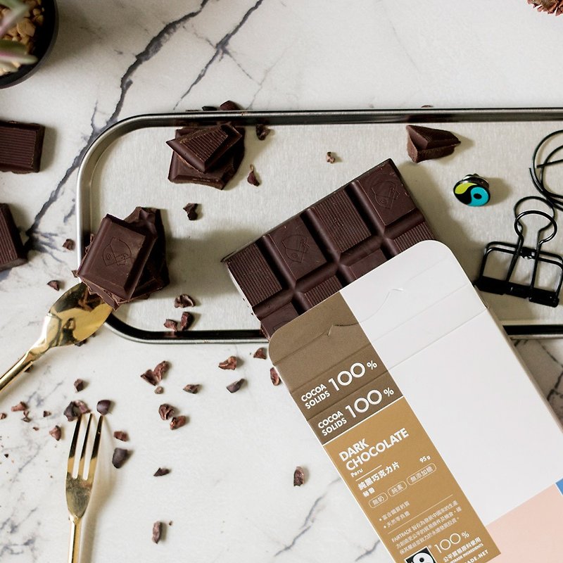 [Ecological Green] 100% Peruvian Pure Dark Chocolate (95g/tablet) - ช็อกโกแลต - อาหารสด สีนำ้ตาล