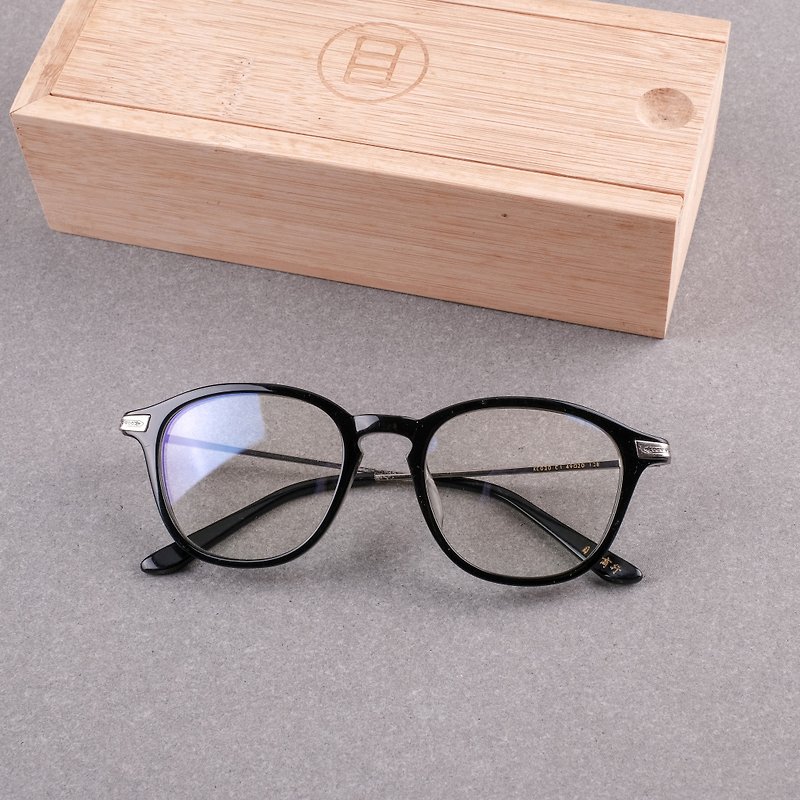 [welfare products] carved square wild black men and women glasses frame - กรอบแว่นตา - วัสดุอื่นๆ สีดำ