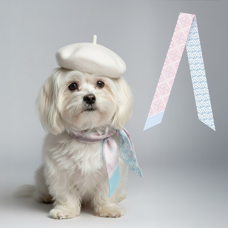 寵物 狗狗絲巾 狗狗圍巾 絲綢之路 長絲巾 - 寵物衫 - 聚酯纖維 藍色