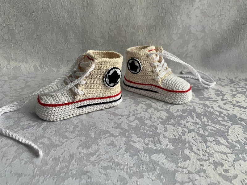 Cute Converse baby booties Baby shoes for a baby girl boy Kids Fashion Socks - Baby Shoes - Cotton & Hemp Khaki