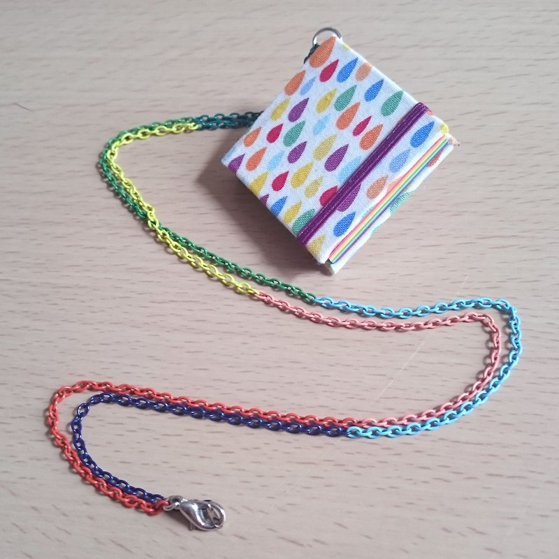 Rainbow Rain :: Mini Book Necklace - Necklaces - Paper 