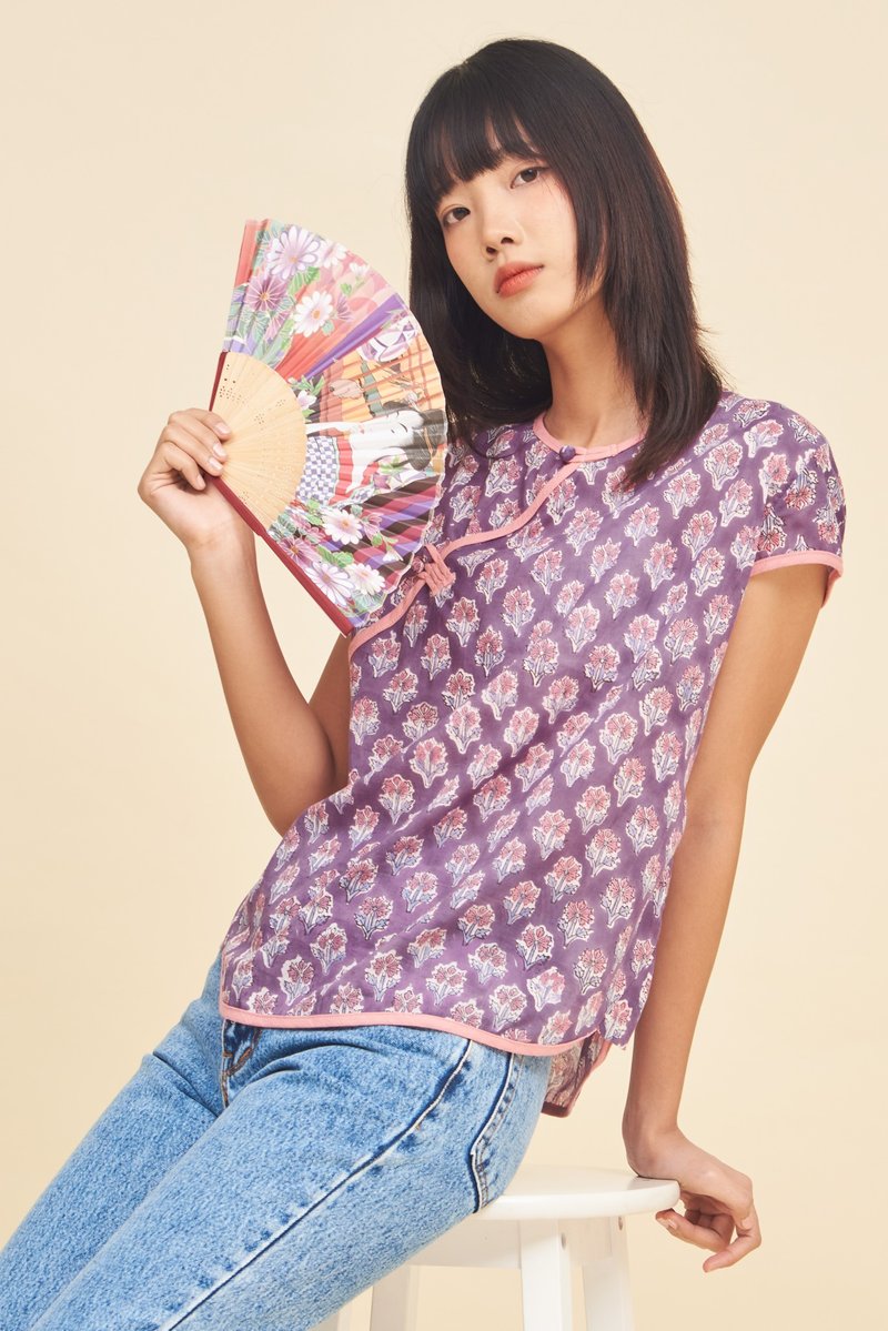 Mei Mei Top Chinese Style - Women's Tops - Cotton & Hemp Green