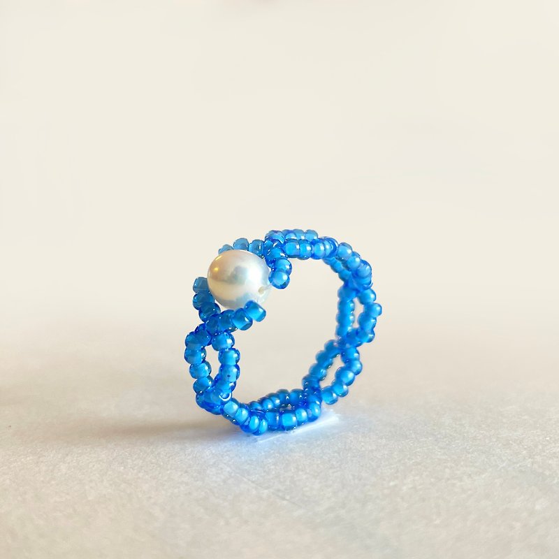 Blue Pearl Ring - แหวนทั่วไป - เครื่องเพชรพลอย สีน้ำเงิน