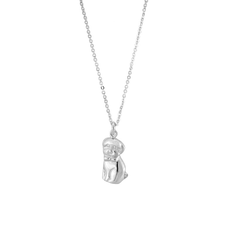 Dog Silver Necklace Zodiac Series Dog Animal Sterling Silver Necklace Poodle Gift Recommendation - สร้อยคอ - เงินแท้ สีเงิน