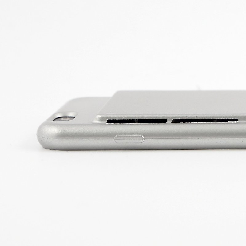 iPhone6​​プラス用のデュアルスピーカーフォンケース - シルバー、6Sプラス - スマホケース - プラスチック グレー