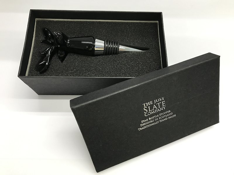 【UK】Stag Wine Bottle Stopper - The Just Slate Company - Cookware - Glass Black