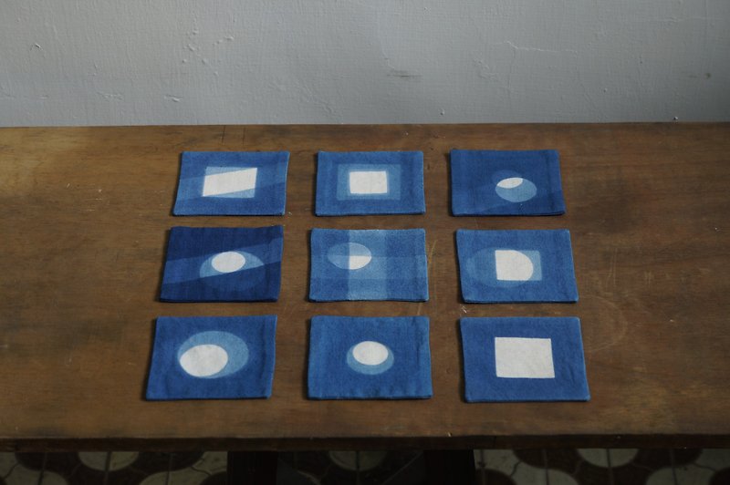 The Square 系列 001-杯墊_接單訂製區 - 裝飾/擺設  - 棉．麻 藍色