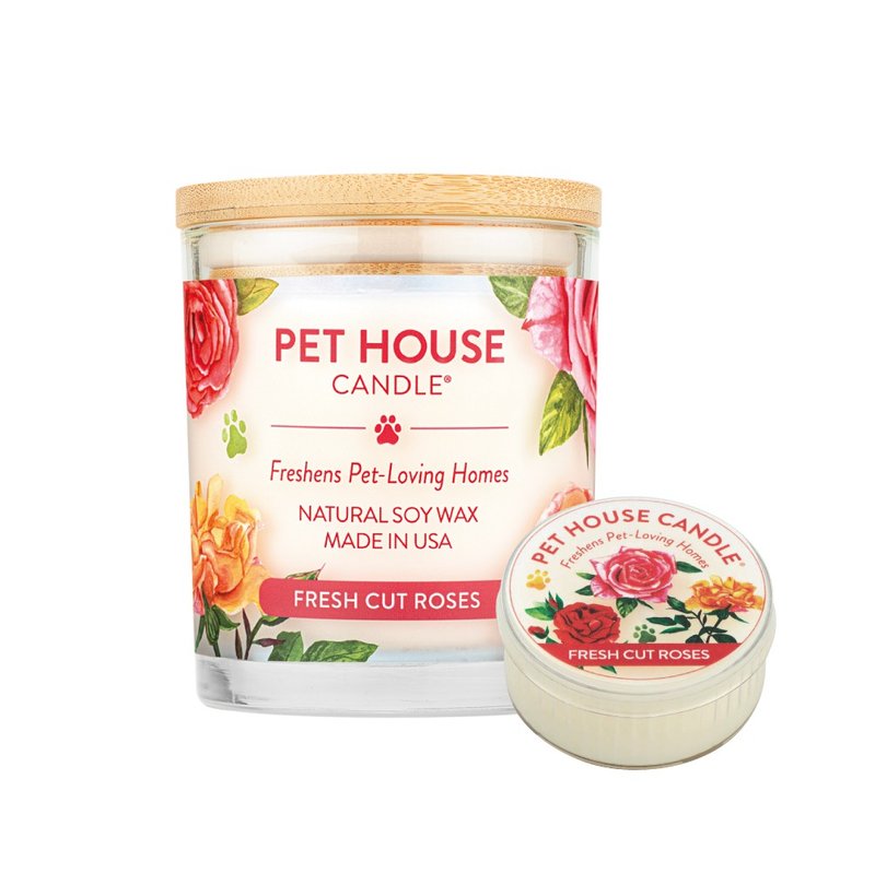 【美國PET HOUSE】室內除臭寵物香氛蠟燭-鮮採玫瑰 - 香氛蠟燭/燭台 - 蠟 