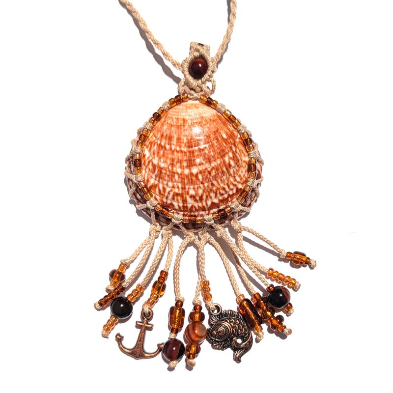Macrame Tutorial Seashell Pendant, Macrame Seashell Necklace, Beginner Macrame - 手工藝教學/工具書 - 其他材質 