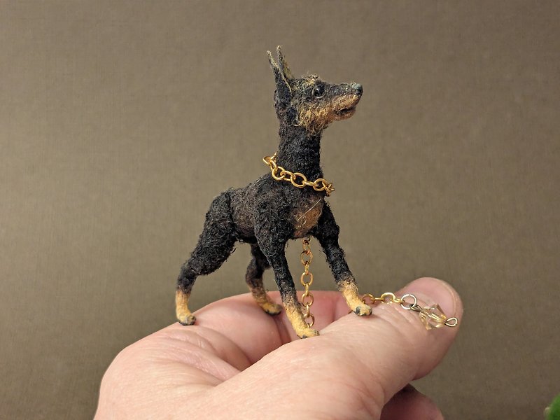 Young Doberman Flash. 5,5 xm. Crocheted with love. - Stuffed Dolls & Figurines - Other Materials Black