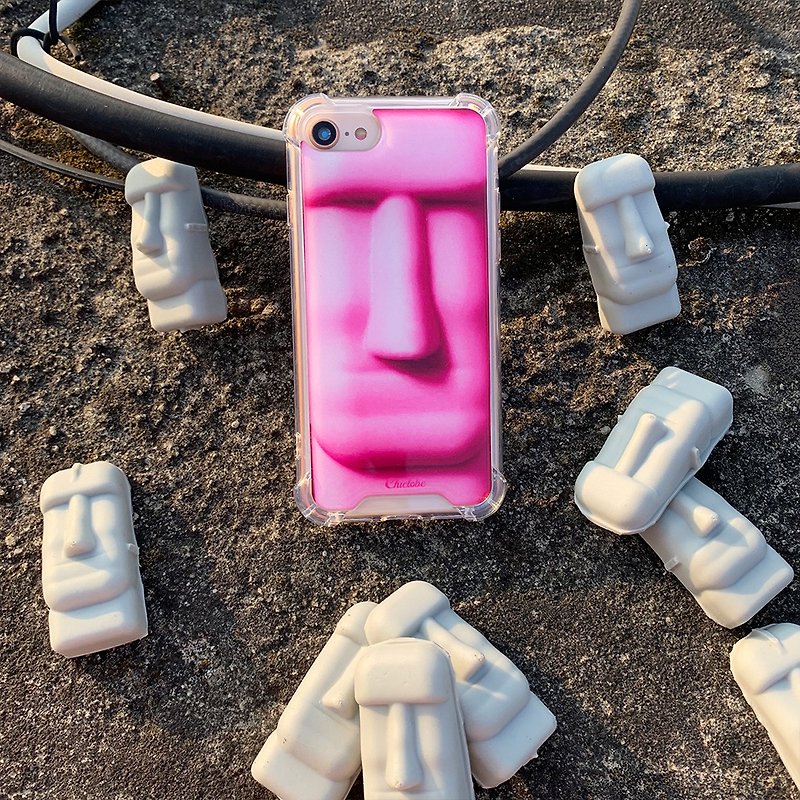 【摩艾石像粉色】反重力防摔手機殼 - 手機殼/手機套 - 塑膠 粉紅色