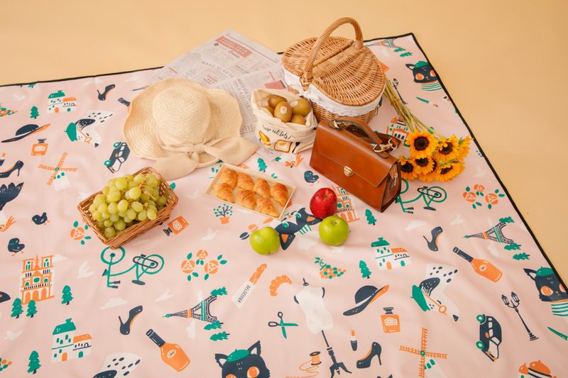 Waterproof storage picnic mat-French light travel - ชุดเดินป่า - วัสดุกันนำ้ สึชมพู