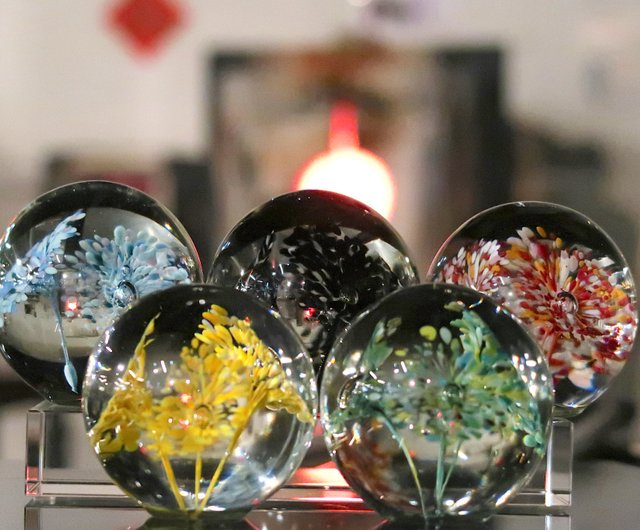 文鎮・花火シリーズ|ガラス燃焼ワークショップによる手作り