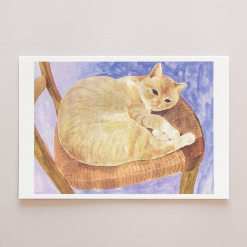 Post Card　お気に入りの椅子 | 猫ポストカード - 卡片/明信片 - 紙 