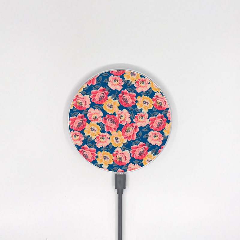 【香港製造】繽粉鮮花10W手機無線充電板 Wireless Charger 003 - 無線充電盤/板/座 - 其他材質 藍色